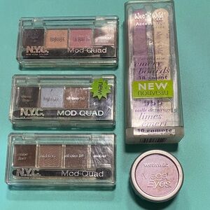 NYC Mod Quad Eyeshadow Trio - Browns, Blue, & Champagne Shades New!